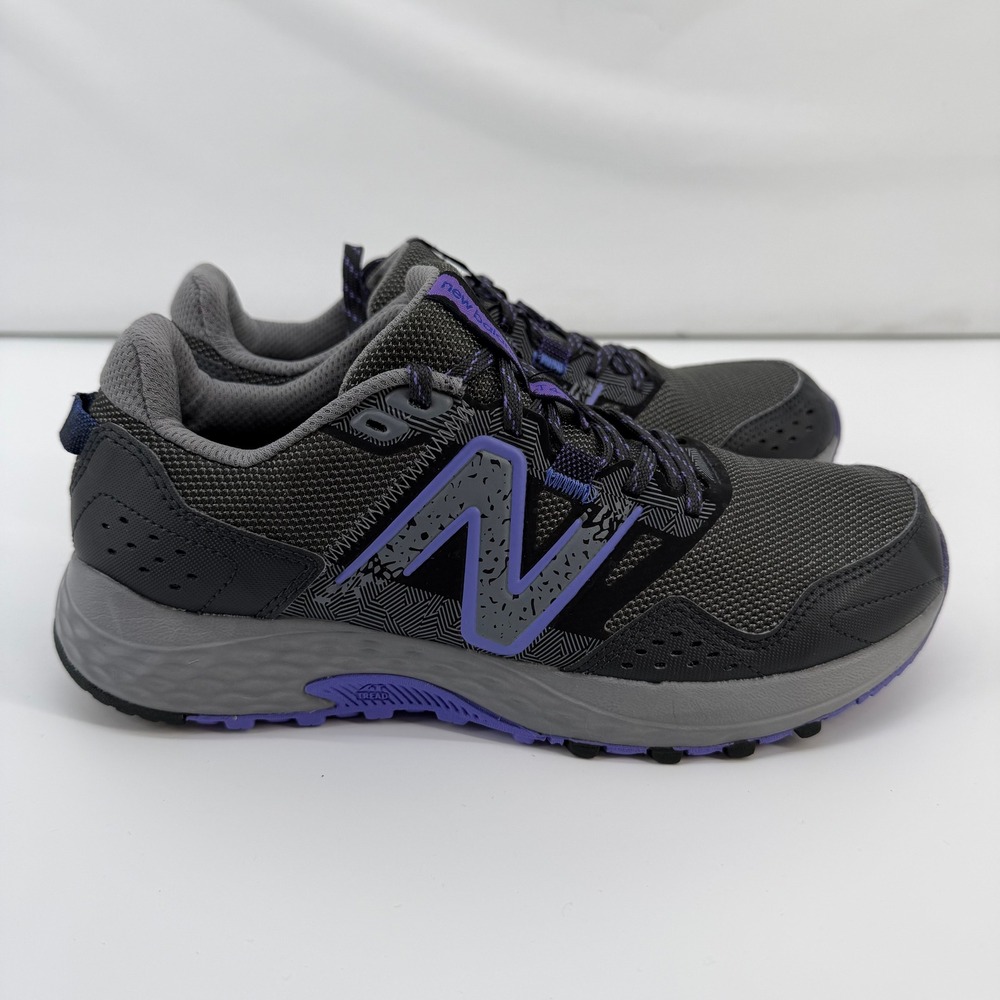 New Balance 410v8 Trail Running Shoes Womens 9.5 Grey Purple WT410LQ8 Sneakers